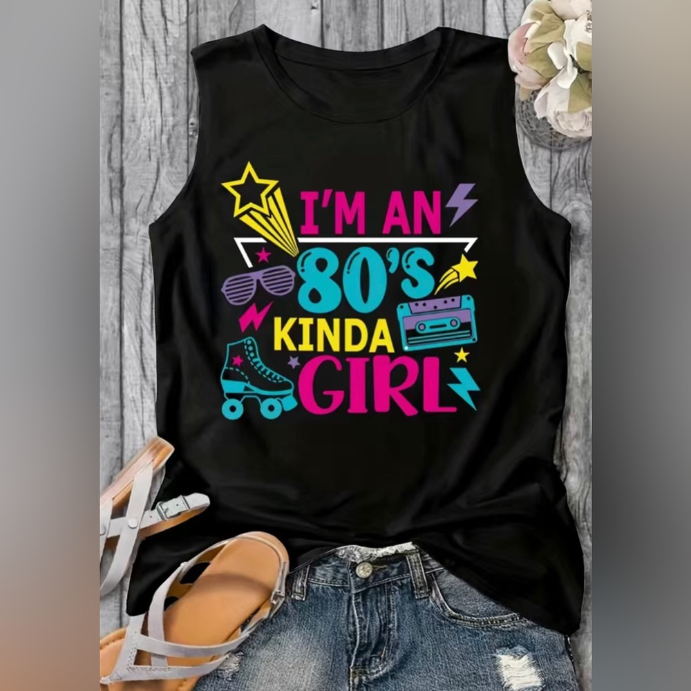 80's Kinda Girl Print Tank Top